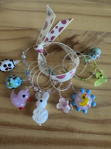 LUSTIGER OSTERHASE ENTE VOGEL EI ETC. Wein Charms 8er Set - Bild 8 von 9