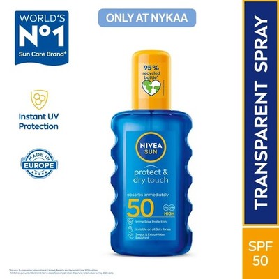 NIVEA Sun Dry Touch SPF 50, Transparent Sunscreen Spray 200ml