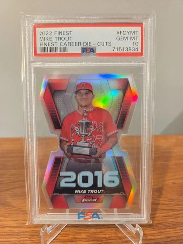 2022 Topps Finest Careers Mike Trout PSA 10 Gem Mint Die Cut HOF
