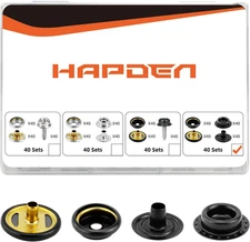 160 Pcs Snap Buttons,Snap Fasteners Kit 15Mm Stainless Steel Snaps Marine Grade 