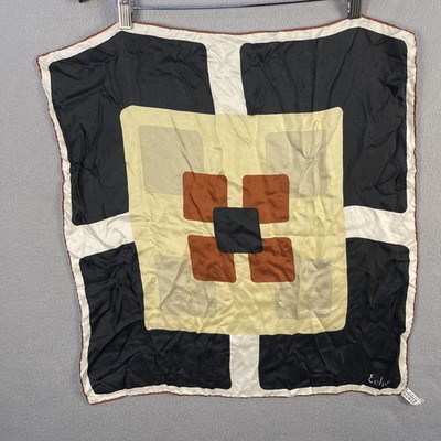 Vintage Echo Silk Scarf Geometric Print Classic Money Made in Japan