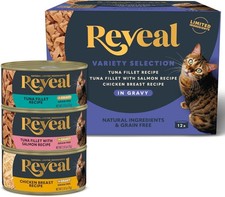 Reveal Natural Wet Cat Food, Fish  Chicken in Gravy Variety Pack, 12 X 2.47 Oz