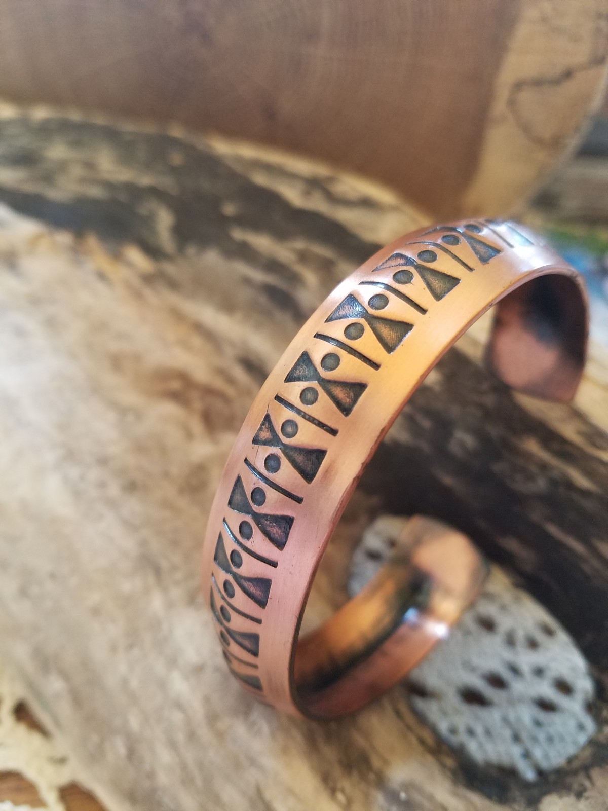Coppercraft Guild Aztec Solid Copper Cuff Bracelet - image 3