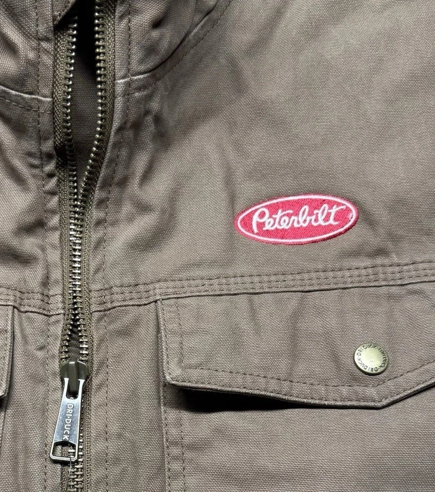 Dri Duck Canyon Cloth Insulated Work Vest Peterbilt Brown Full Zip Heavy Duty XL - Image 3 of 4