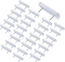 30-Piece Bed Skirt Pins or Holders - Plastic Head Double White 