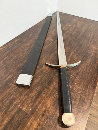 45" Medieval Handmade Sword Black Metal Practice Decorative