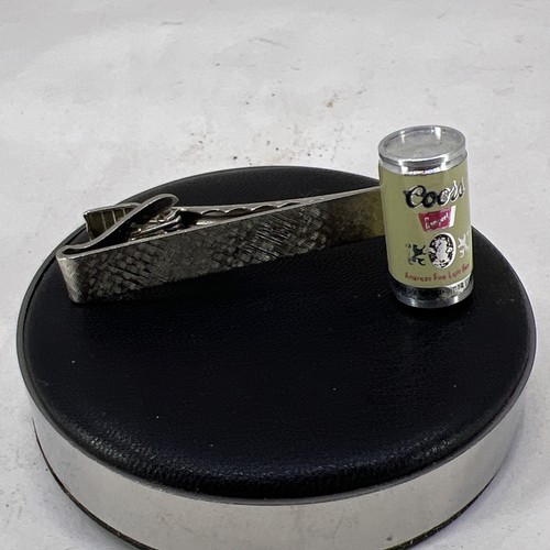 Vintage Coors Banquet Beer Silver Can Tie Bar Clip, Unique