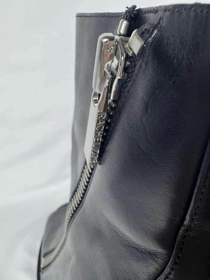 Botines Rachel Zoe de cuero negro con cremallera talla 8 Foto 4 de 4