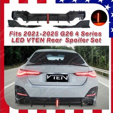 Fits 21-25 BMW G26 4 Series 430i Single Exhaust Rear Diffuser w/ Corner Splitter