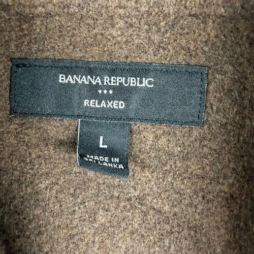 Banana Republic Mens L Relaxed Wool Blend Shirt Jacket Dark Oak Brown Shacket image 3