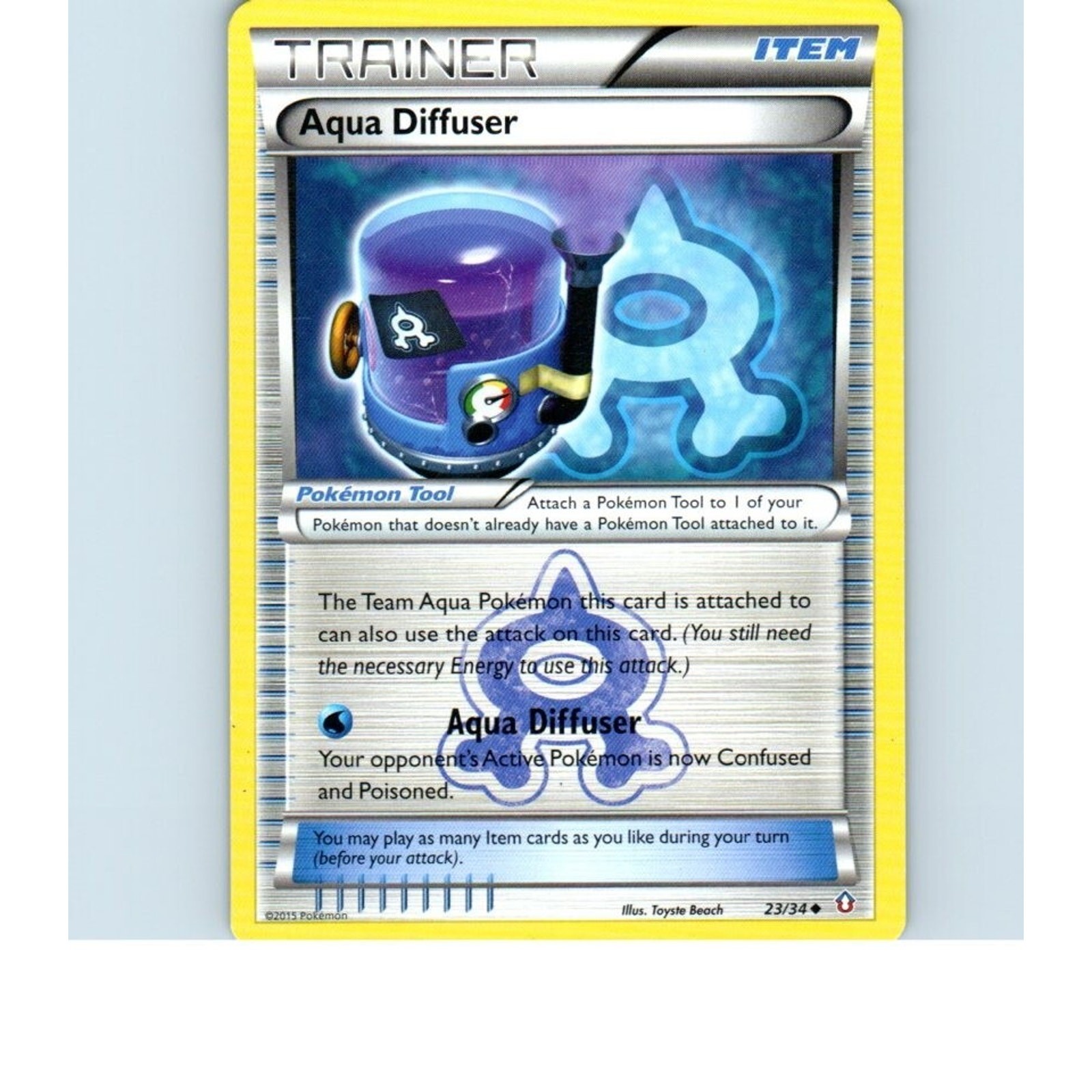 2015 Trainer Aqua Diffuser 23/34 Pokemon Card