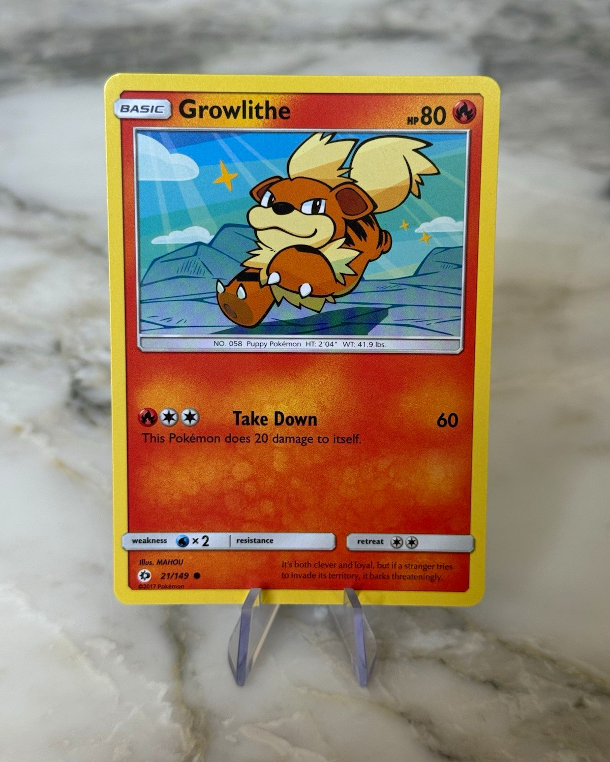 Pokemon - Growlithe 21/149 - Sun & Moon Base Set - Common -  NM