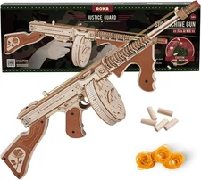 ROKR 3D Wooden Puzzles for Adults-Rubber Band Toy Tommy Gun-Model Kits to... 