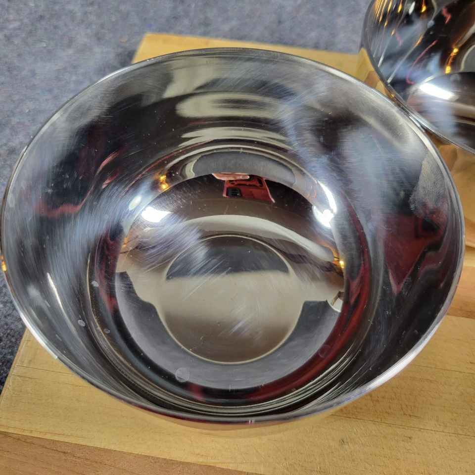 5 tazones de arroz de acero inoxidable y 1 tapa de 2-1/4" de alto por 4-3/8" de ancho Foto 3 de 4