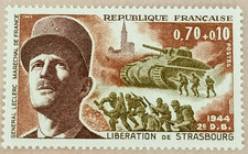 6B-Timbre France YT  1608 neuf **  année 1969 "Libération de Strasbourg"
