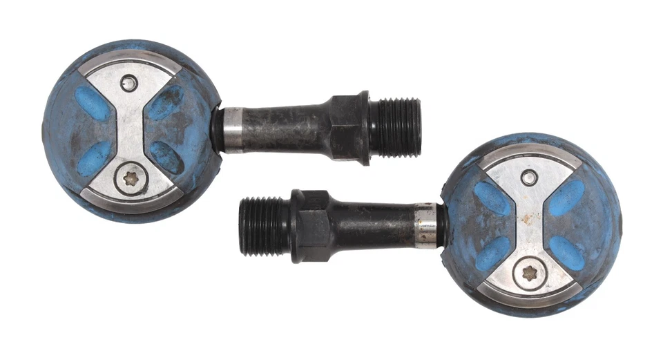 Pedales de bicicleta de carretera Speedplay Zero sin clip azules 50 mm cromoly 4 pernos Tri Race TT Foto 4 de 4