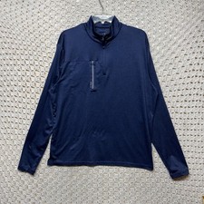 johnnie-O Spur Performance 1/4 Zip Pullover Men's Sz M Navy Blue Long Sleeve