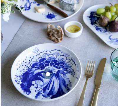 その他  DELFT 1653 Royal Delft 1653 Transition Blue White Deep Plate 8.25