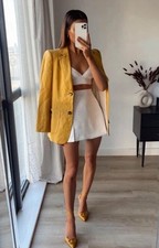 ZARA WOMAN NWT SS22 MUSTARD PATCH POCKET LINEN JACKET SIZES S REF. 2972/710