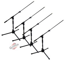 4x BUNDLE Short Mic Stand | Telescoping Boom Guitar Amplifiers Bass Drum Desktop