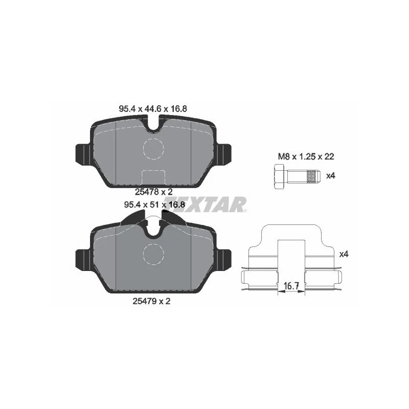 TEXTAR 2547801 Plaquettes de frein arrière pour MINI Countryman Paceman - Photo 1/1