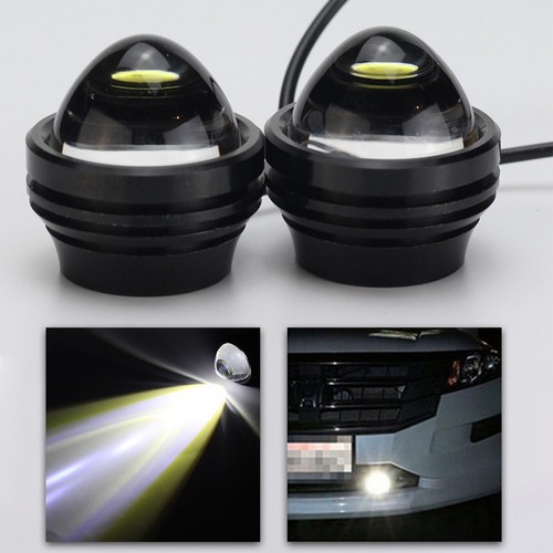 Fog Light Daytime Light Waterproof White 1 Pair Anti-fog Bull Eye Dustproof - Picture 3 of 12
