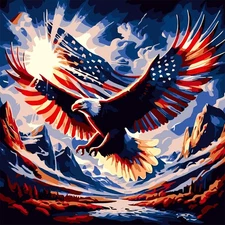 DIY Flag Eagles Paint by Numbers for Adults, Paint by Numbers for Adult Beginner