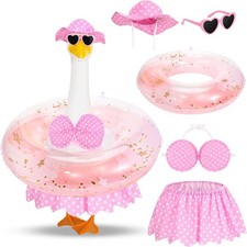 Hawaiian Bikini Porch Goose Outfit Summer Statue Costume Outdoor Yard Decor