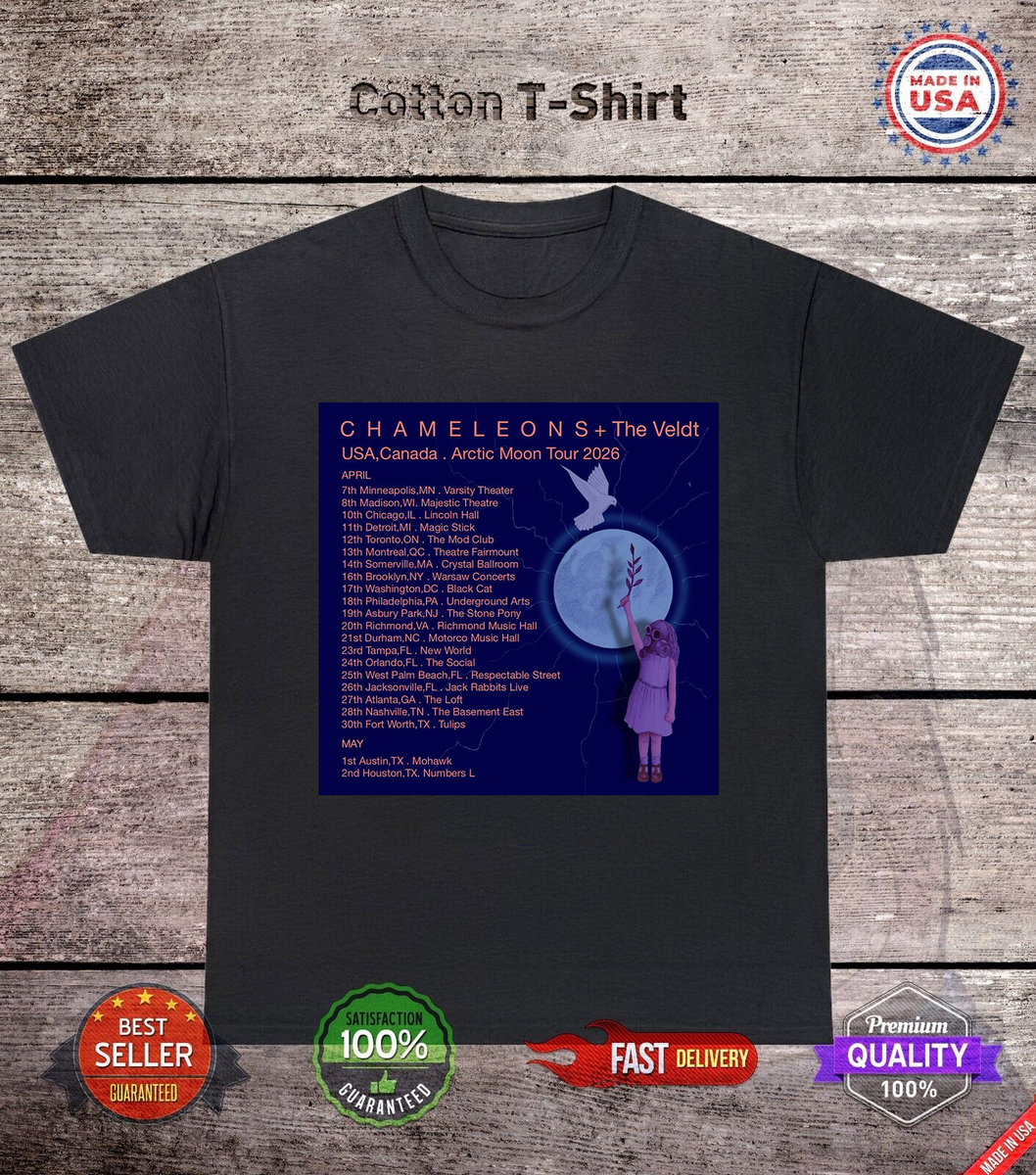 The Chameleons The Veldt Arctic Moon Tour T Shirt Full Size S-5XL