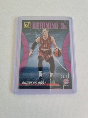 2023-24 Panini Donruss EuroLeague - Reigning 3s Andreas Obst #2 Purple Laser /99