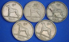 5x Irish Sixpences 6d EIRE Ireland coins, Irish Wolfhound, various dates [34152]
