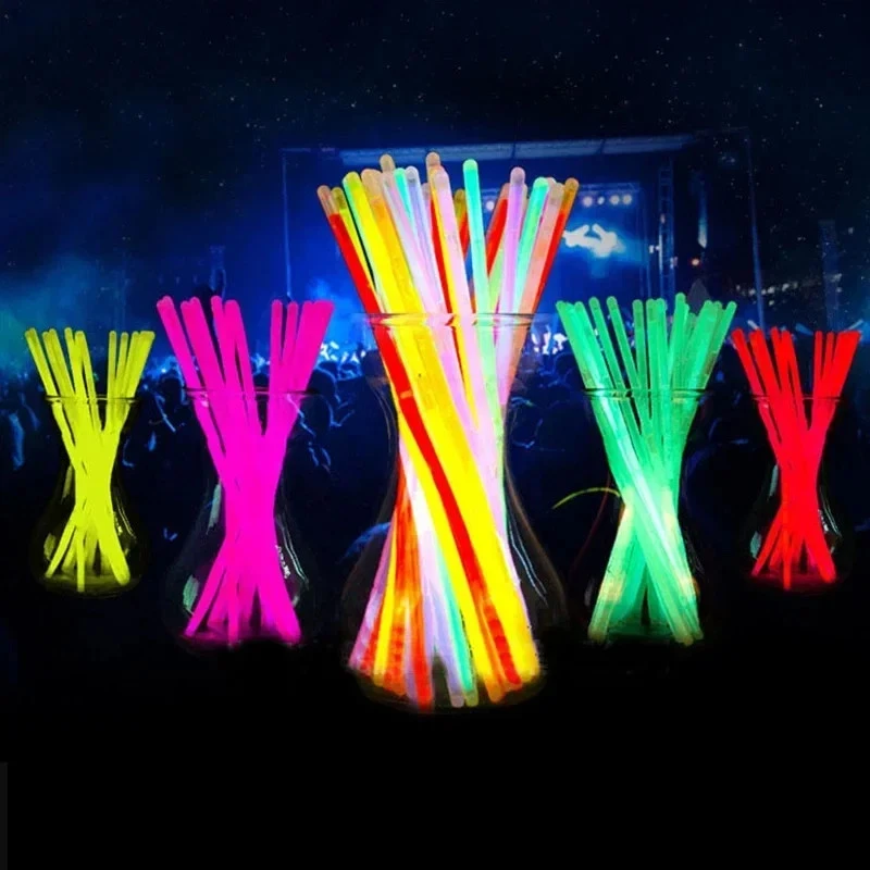 100 Glow Sticks Bracelets Necklaces Christmas Wedding Party Neon Birthday Supply Foto 3 de 4
