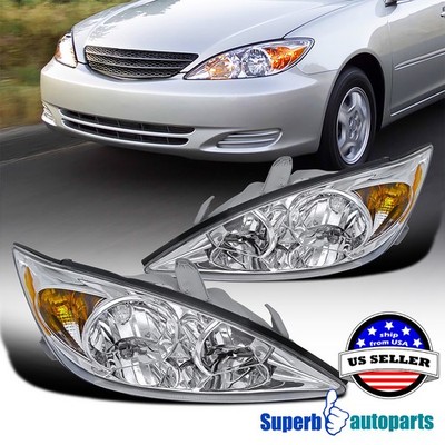 Fits 2002-2004 Toyota 02-04 Camry Diamond Headlights Head Lamps Replacement