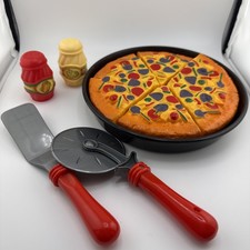 Pretend Play Deep Dish Pan Pizza Utensils Red Pepper Cheese Lot