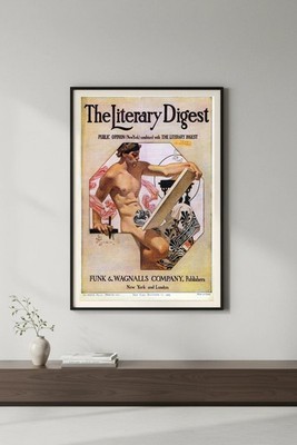   Vintage 1920s J.C. Leyendecker Poster - Literary Digest Magazine Cover