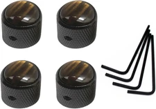 4Pcs Amber Top Guitar Dome Knob Volume Tone Control Knobs for Electric Guitar Ba