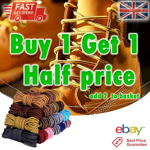 Shoe Laces Round Hiking Shoelaces Walking Work Boots 4.5mm Strong 19 Colours! UK