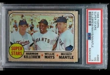 1968 Topps #490 Super Stars Mantle Mays Killebrew PSA 3 VG HOF