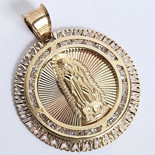 14k yellow gold virgin Mary Holy mother 