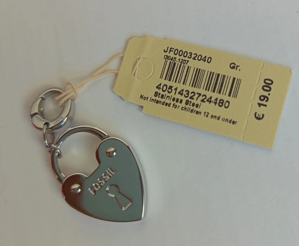 FOSSIL Herz Anhänger Charm Schloss Heartlock Liebesschloss Geschenk - JF00032040 - Bild 3 von 4