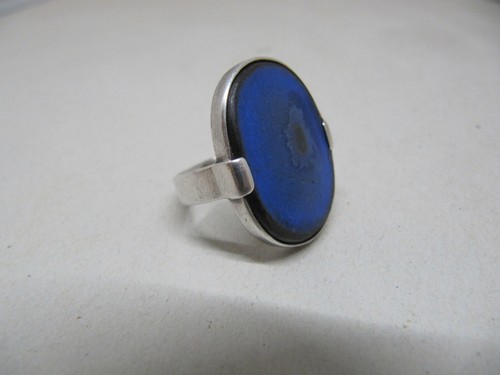 Hein Meyer RING Lapislazuli 925 Silber große Ringplatte Gr. 17,25 / 54 __ 1950er - Bild 1 von 9