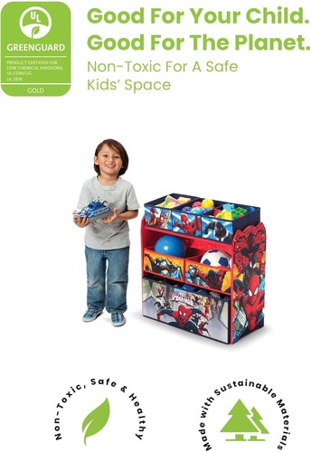 Spider-Man Red Blue Toy Organizer Storage Bins Boys Playroom Box Chest Bedroom - Picture 6 of 7