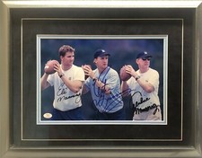 Eli Peyton & Archie Manning Triple Autographed Signed Framed Photo COA 