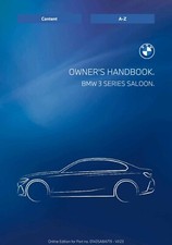 BMW SERIE 3 (2016 IN POI) MANUALE PROPRIETARI - NUOVA STAMPA - TAGLIA A4 O A5