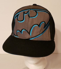 DC Comics Batman Logo Snapback Hat Adjustable Baseball Cap Black Gray Blue