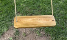 Adult or Child Tree Swing 23.5" x 7.5" Wood Tree Swing with 10' Rope