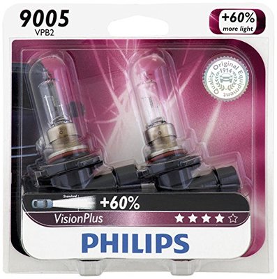 Philips 9005 Upgrade Vision 65W High/Low Beam Bulbs 60% Super More Bright Light 