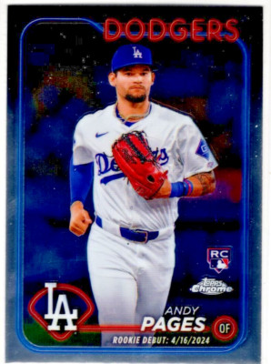 2024 Topps Chrome Update Baseball Andy Pages No. USC186 Los Angeles Dodgers