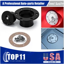 Billet Aluminum 35.5mm Fuel Cell Gas Cap Fuel Surge Tank Cap with 6 Hole BK