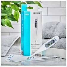 2 Equate 30 Second Digital Thermometer ASTM Standard E 1112 Auto Shut-Off Lot/2